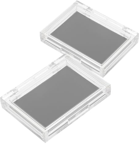 jojofuny Magnetisches Make Up Leere Magnetische Palette 2 Stück aus As Material Einfach zu Reinigen mit Transparentem Deckel und Makeup Organisation für Lidschatten und Blush