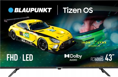 BLAUPUNKT Smart TV 43 Full HD LED, Tizen OS con Dolby Digital+, 43FCT6000S | Wi-Fi Dual, Bluetooth 5.1, 2×HDMI, Negro