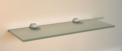 Set: Glasregal: 40x30 cm satiniertes Glas 10 mm mit Clip XL weiß / Cliphalterung