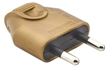 Clavija Macho 2P 6A Recta Oro