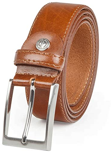LINDENMANN Ledergürtel Herren/Gürtel Herren, Rindleder-Gürtel XL bombiert, cognac, Größe/Size:120;Farbe/Color:braun