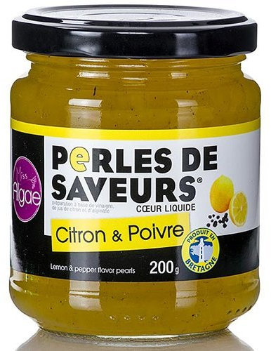 Globe Fruchtkaviar Zitrone-Pfeffer, Perlgrösse 5mm, 200g.