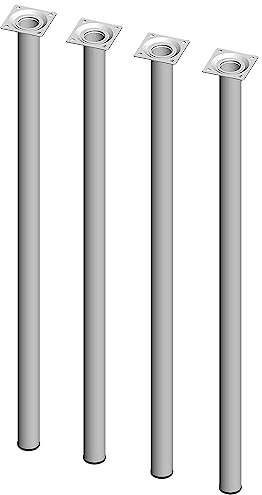 DIY Element System Möbelfuß rund – Stahlrohrfuß, ideal als Tischbein für die Gestaltung individueller Möbelstücke – Ø 30 mm, Länge 700 mm, Weiß