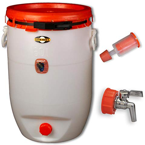 Speidel Getränkefass Rund 60 Liter mit Messing Auslaufhahn incl. Gärspund