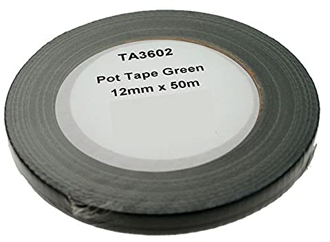 50m Green 12mm Pot Tape for Floristry Crafts | Floral Tape for Flower Arranging
