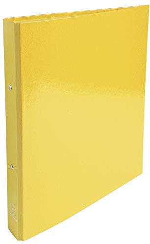 Exacompta - ref. 549299E - Box of 10 Iderama film-coated rigid binders - 2 round rings, diameter 30 mm - Spine 40 mm - External dimensions: 32 x 26 cm - A4 file format - Colour: yellow