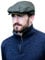 Mucros Weavers Kerry Cap Irish Hat Made in Ireland, Grünes Fischgrätmuster, SMALL