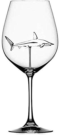 Balai Shark Weingläser mit Shark Inside für Erwachsene, Rotweingläser Kreatives Kelchglas, Haifisch-Rotwein-Schalen-haarscharfe Weingläser für Ausgangshochzeitsfest