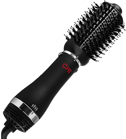 CHI Volumiser 4-in-1 Blowout Brush, Haartrockner für glattes, seidiges & glänzendes Haar, vier austauschbare Aufsätze für vielseitiges Styling, Schwarz