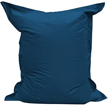 chilly pilley Sitzsack L XL XXL Bodenkissen Beanbag Styropor Füllung Riesensitzsack Sitzkissen Gartenkissen zum Liegen und Sitzen Wasserdicht Wasserabweisend (100x70, Dunkelblau)