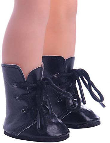 Aeromdale Puppenschuhe Schnürstiefel All-Match 5cm Schuhe für 14.5 1/6 32-34cm BJD Puppenschuhe - Schwarz - 1 Paar