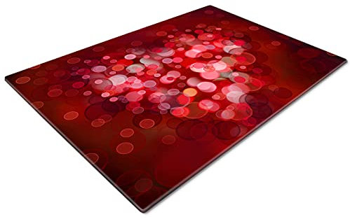 Chopping Board | Glass Chopping Boards for Kitchens | Glass Worktop Savers for Kitchen | Glass Chopping Boards | Small Chopping Board | Red Pink Heart Cool