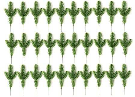 ALXFFBN Künstliche Tannenzweige, 23,9 cm, grüne Blätter, Nadel-Girlande, grüne Pflanzen, Tannennadeln für Girlande, Kranz, Weihnachtsverzierung