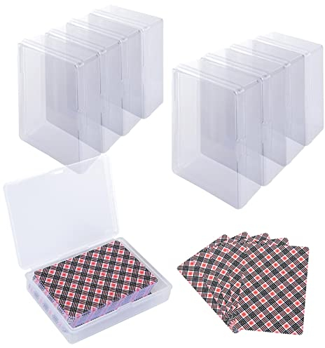 FVIEXE 24 Stück Kunststoff-Spielkartenetui, leere Spielkarten-Aufbewahrungsbox, Kartenspiel-Aufbewahrungsbox, Organizer, Spielkarten, Druckknöpfe geschlossen (keine Karten)