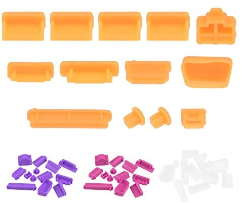 sourcing map Silicone Anti-Dust Port Stopper Plug Cover 4 Colors for PC Laptop Notebook Computers 4 Sets (13pcs/Set)