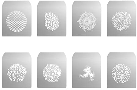 GOBO Sets für Soonpho Aluminiumlegierung Optischer Konische Snoot, 8 x Gobos Grafikkarten Metallplatten mit Hohlmustern für Kunst Spezialeffekte, Fotografie Zubehör für GOBO Projektor Bowens(Group E)
