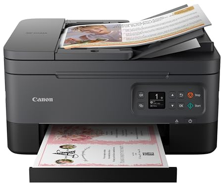 Canon PIXMA TR7020a All-in-One Wireless Color Inkjet Printer, with Duplex Printing, Mobile Printing, and Auto Document Feeder, Black, Works with Alexa
