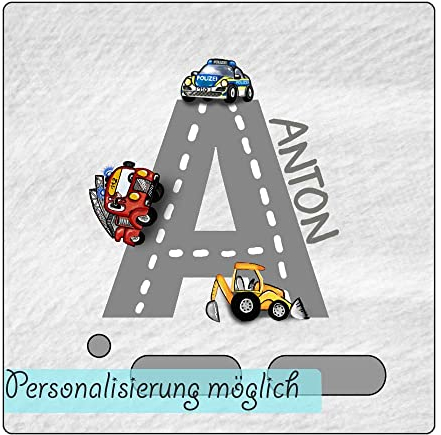 My Sweetheart® Passend für Toniebox Schutzfolie mit Namen Junge Auto Buchstaben A-Z Hochwertig Tonie Folie selbstklebend personalisiert ABRIEBFEST LED durchscheinend Aufkleber