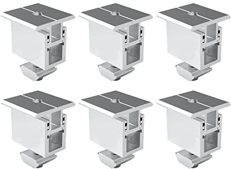 Support en Aluminium Fixation Panneau Solaire Réglable de 30-50mm,Support de Fixation Panneau Solaire Kit Pince Intermédiaire,Support Montage Panneau Solaire,pour Toiture,Murs,Installations de Toit