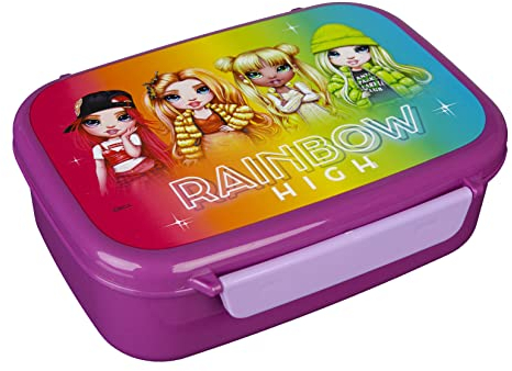 Scooli Brotdose für Kinder mit herausnehmbaren Einsatz - Rainbow High - Kindergarten Brotdose - Sandwichbox Schule - Brotzeitdose aus Kunststoff BPA frei - Sandwichbox - Lunchbox - Vesperbox