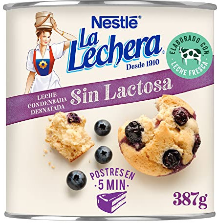 NESTLÉ LA LECHERA Leche condensada desnatada sin Lactosa, Bote, 387 g