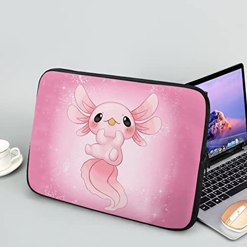 Showudesigns Axolotl – Housse pour ordinateur portable de 17 pour femmes et filles – Housse fine pour ordinateur portable de 17 – Sac pour accessoires de travail – Porte-documents pour filles – Rose