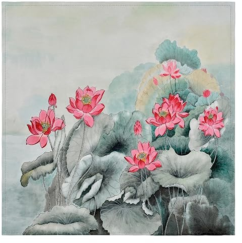 Set di tovaglioli cinesi in tessuto per ninfea d'acqua, riutilizzabili, lavabili e lavabili da cucina, per casa, cene, matrimoni, banchetti, feste, 50,8 x 50,8 cm