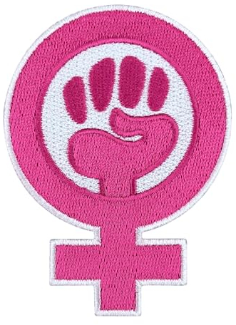Urbanski Patch Feminismus Symbol rosa Faust zum Aufbügeln 8 x 5,8 cm | Aufnäher Applikation Bügelbild