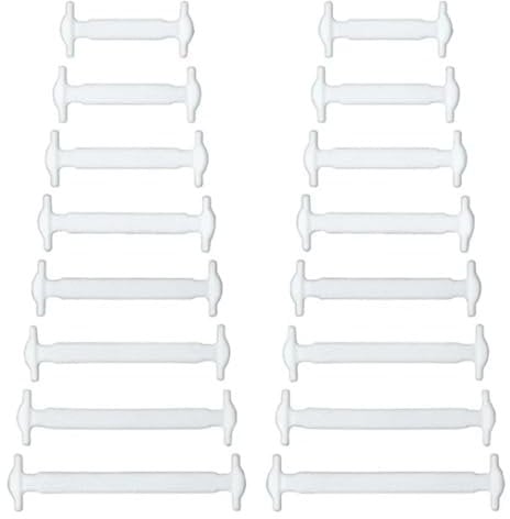 BARAC Cordones de Silicona Multicolores Impermeable Cordones de Zapatos para Niños y Adultos Cordones Elásticos de Goma para Zapatillas Deporte, 16 Piezas (Blanco)