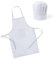 Vasara Lote de 12 Delantales Delantal + Gorros de Cocina Infantil para Niños Blancos - Delantales Infantiles baratos (12, blanco)