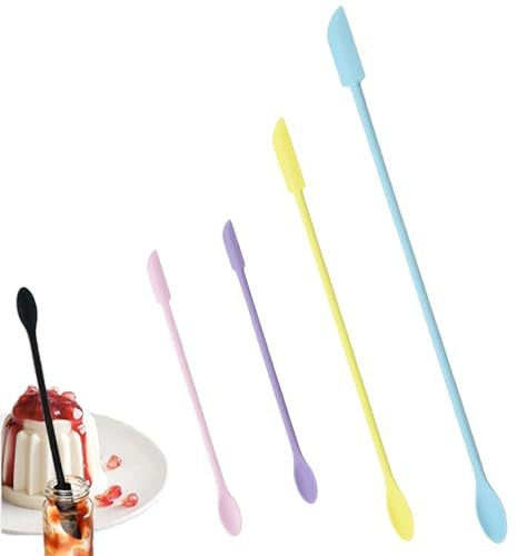 Mini-Spatel aus Silikon, multifunktional, wiederverwendbar, klein, Gummi, Make-up, lange Löffel, für Küche, Lebensmittel, Backen, Kochen, Schönheit, Make-up, Kosmetik, Lotion, Harz, handgefertigte