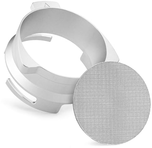 54 mm Kaffee-Dosiertrichter, freihändiger Aluminium-Dosierring und 53,5 mm Edelstahl-Pucksieb, Ersatz für 54 mm Breville Barista Siebträger, mit Mahlauslöser, für Zuhause oder Café