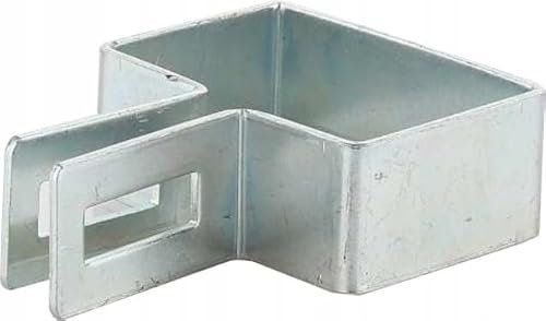 Abrazadera de extremo rectangular, 60 x 40 mm, galvanizada, para postes de vallas, fijación de vallas de rejilla, abrazaderas de vallas