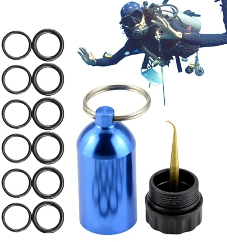 Tauch-O- -Set, Tauch- -Tank-Schlüsselanhänger - O- -Tank-Tauchflasche zum Tauchen - Gehäuse aus Aluminiumlegierung, 12 Stück O-Ringe, Zubehör, passend für die meisten