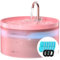 Rosa BEMOONY Katzenbrunnen, 3.2L Trinkbrunnen für Katze, 6 Stück Filter + 3 Stück Schaumstofffilter, Katzenbrunnen für Katzen für Familien mit Mehreren Haustiere, Ultraleise Pumpe mit Led