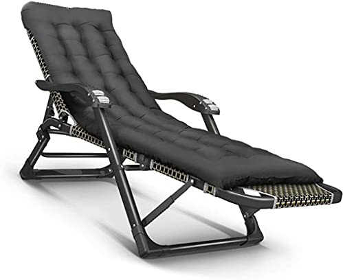 Guyifuny Klappbarer Loungesessel, strapazierfähige Gartenmöbel-Sets, Sonnenliege, Camping-Gartenstühle, klappbare Terrassenliege, wasserdichte Chaiselongue aus Metall für das Büro im Freien