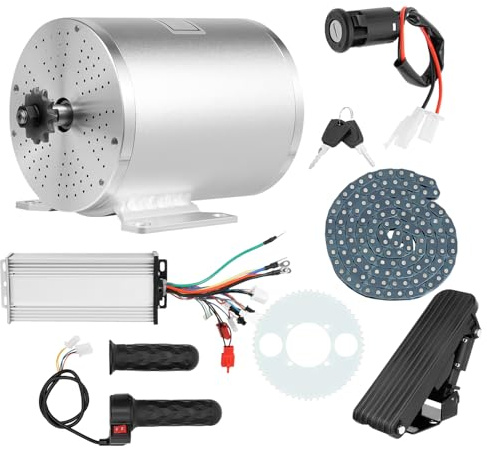48-72V 3KW Elektrischer Bürstenloser, Bürstenloser Gleichstrommotor Elektromotor 4900 U/min Go-Kart Motor 30000W für Elektrisch Fahrrad, 3 Gänge Geschwindigkeit, 5.4NM