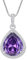 FJ Tropfen Halskette Damen 925 Sterling Silber Amethyst Kette Februar Geburtsstein Anhänger Schmuck Geschenke für Frauen