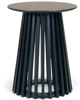 Beistelltisch schwarz rund konisch Design 50cm hoch aus Holz