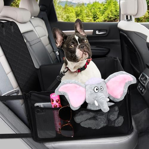Mozvvco Siège Auto pour Chien, Panier Voiture Avec Côtés Robustes et Ceinture de Sécurité, Pour Petite et Moyenne Taille, Imperméable, Noir