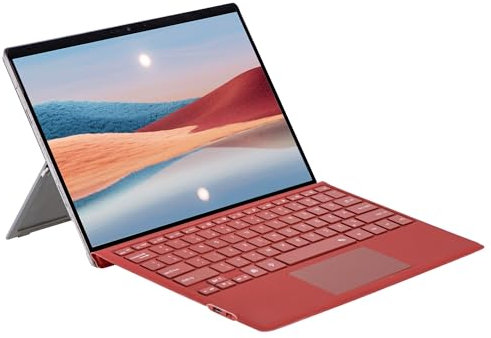 mobee Cover per Microsoft Surface Pro 7+/ Pro 7/Pro 6/Pro 5/Pro 4/Pro 3, tastiera tipo Bluetooch con trackpad multi-touch, ultra sottile (rosso senza retroilluminazione)