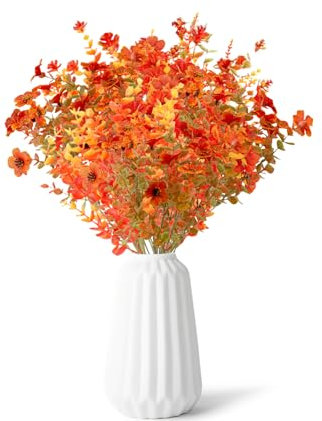 JOZMMZEOOA 10 Piezas Flores Artificiales, Decoracion Otoño Ramos de Flores Artificiales Plantas Decorativas Ramas Artificiales, para Decoracion Hogar Plantas Artificiales Exterior Flores