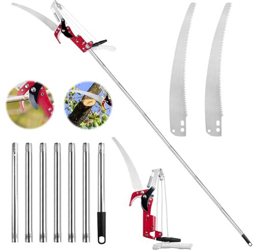 IHKFILAN Pole Pruning Saw,Telescopic Tree Pruning Saw,116 Inch Pruner with Extendable Handle,Lightweight Telescopic Tree Pruner Branch Cutters,Pruning High Branches, Twigs at Forest Yard Garden Patios