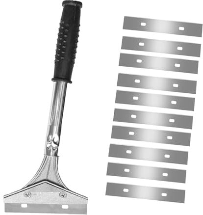 Heavy Duty Wallpaper Tool Multi Surface Scraper for Removing Wallpaper, Floor Tiles & Stubborn Materials with 10 Accessories