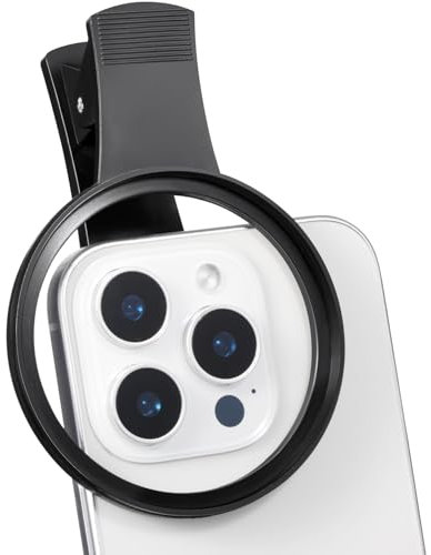 K&F Concept 67mm Clip Pince Amovible Compatible avec iPhone Samsung Xiaomi Téléphone Smartphones Objectifs