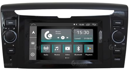 JF Sound - Autoradio Android JF-032LY-X7C-2 - Per Lancia Ypsilon (2011-2023) senza Radio di Serie - 6.2 HD - CarPlay/Android Auto via Cavo - GPS - 2GB RAM - 32GB ROM - DAB+ - Prodotto in Italia