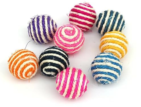 MXGRAPHIC 5 stücke Katze Haustier Sisal Seil Weben Ball Teaser Spielen Kauen Rassel Scratch Fangen Spielzeug Interaktive Kauen Spielzeug for Haustier Katze Hund