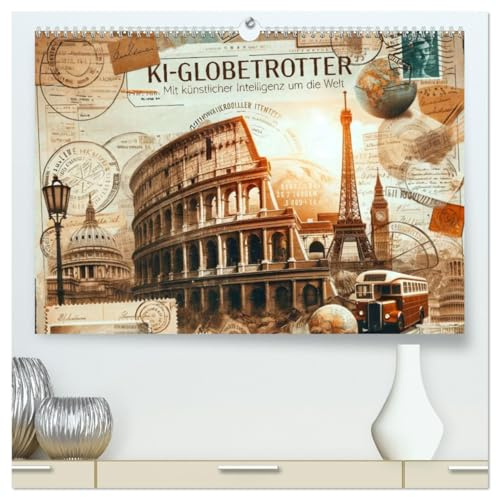 KI-Globetrotter: Mit künstlicher Intelligenz um die Welt (hochwertiger Premium Wandkalender 2026 DIN A2 quer), Kunstdruck in Hochglanz: Reisekunst durch KI. (CALVENDO Orte)
