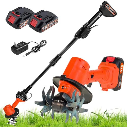 Mini cultivador sin Cable, cultivador de Suelo eléctrico escarificadores con mástil telescópico, de Mano Micro Tiller escarda la máquina para Cortar la Hierba, el Trigo, la preparación del Suelo