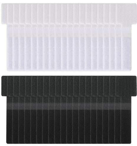 40 Sujetacables Autoadhesivos para Organizar Cables Debajo Del Escritorio, Ajustables y Reutilizables, de Nailon, para Fijar Cables de Alimentación, Datos y Red, Ideal para El Hogar y la Oficina